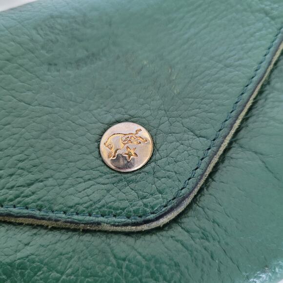 Il BISONTE Large Bill Card Wallet Green Envelope Geniue Leather Made in Italy - Picture 12 of 12